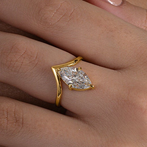 Marquise Solitaire Wishbone Ring