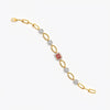 Red Diamond Halo Link Bracelet
