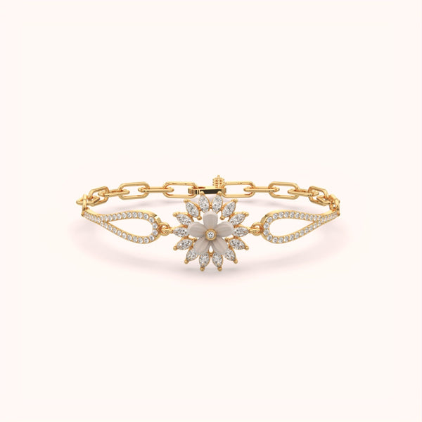 Mother of Pearl Floral Halo Bracelet