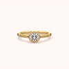 Round Bezel Solitaire Textured Ring