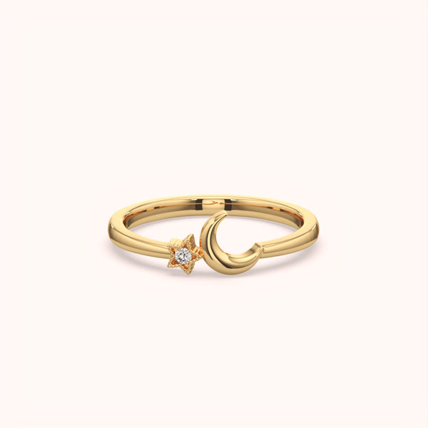 Moon Star Minimal Ring
