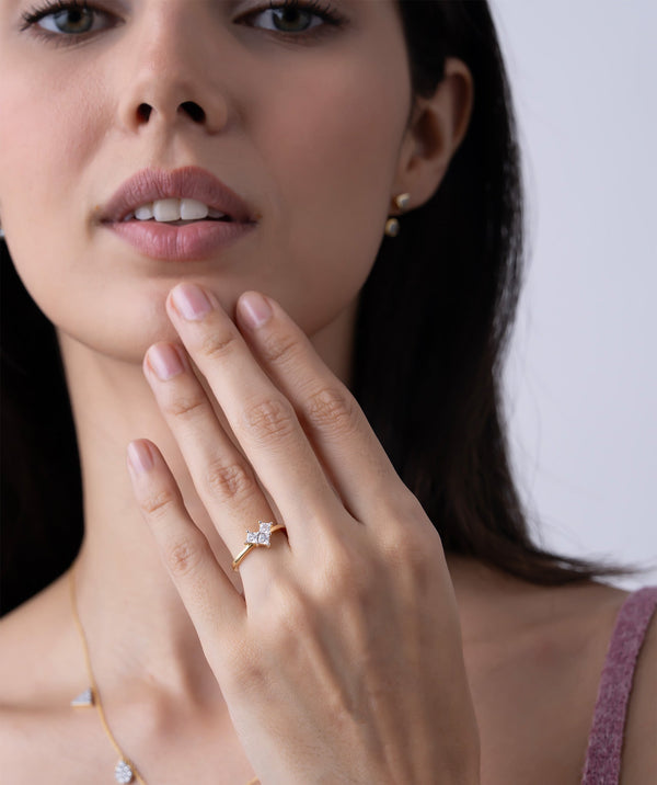 Princess Trio Cluster Ring