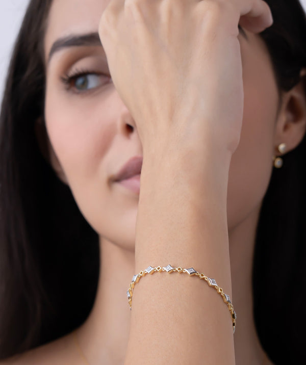 Geometric Diamond Station Bracelet