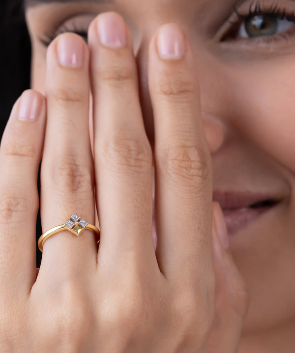 Kite Diamond Cluster Ring