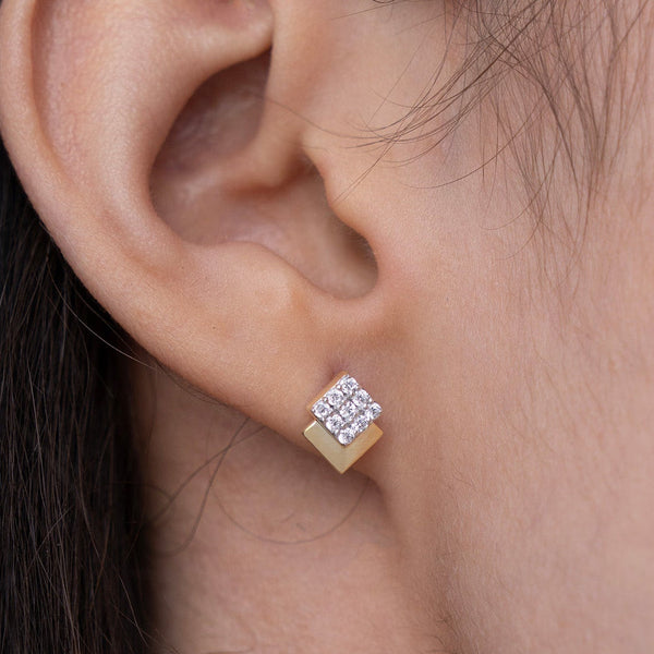 Layered Geometric Square Studs