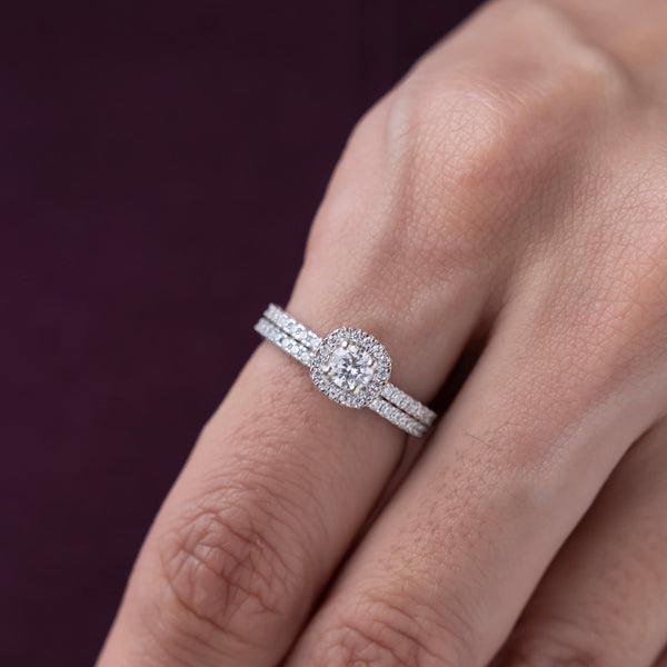 Round Halo Stack Ring