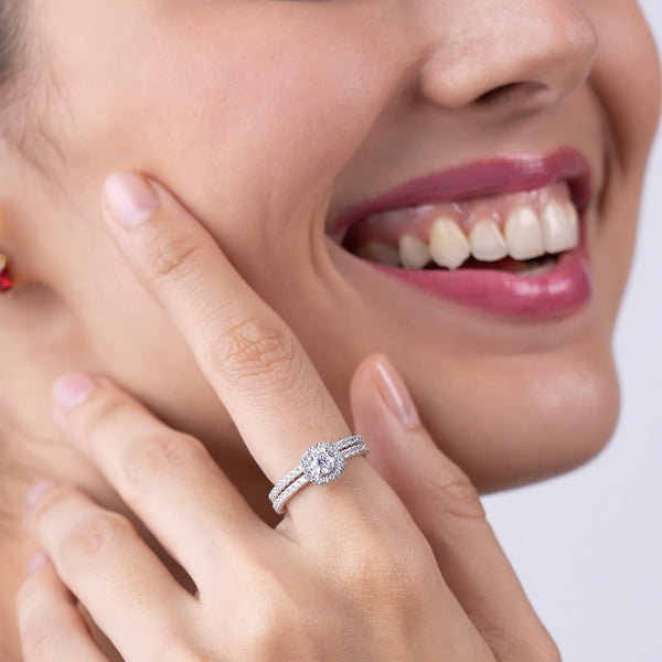 Round Halo Stack Ring