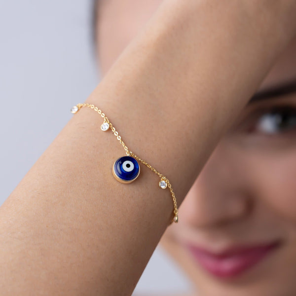 Enamel Evil Eye Station Bracelet