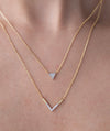 Geometric Layered Triangle & V Necklace