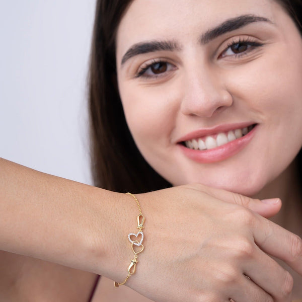 Interlocking Heart Tulip Bracelet