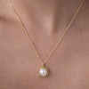 Modern Pearl Crescent Pendant