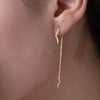 Pave Wave Threader Earrings