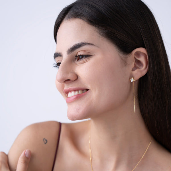 Crystal Tulip Threader Earrings