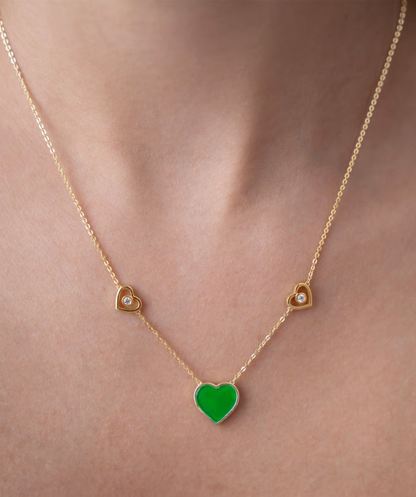 Trio Heart Color Pop Necklace