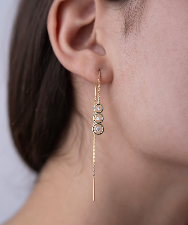 Geometric Threader Drop Earrings