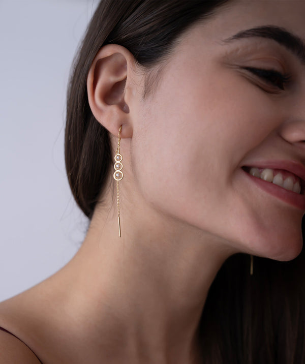 Geometric Threader Drop Earrings