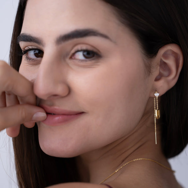 Geometric Arch Threader Earrings