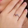 Ruby Pink Pear & Bead Open Ring