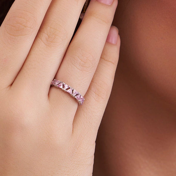 Pink Triangle Geometric Ring
