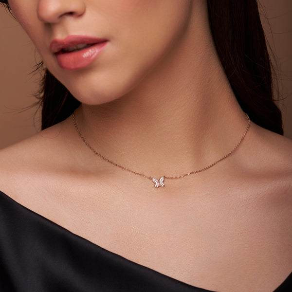 Pave Butterfly Necklace