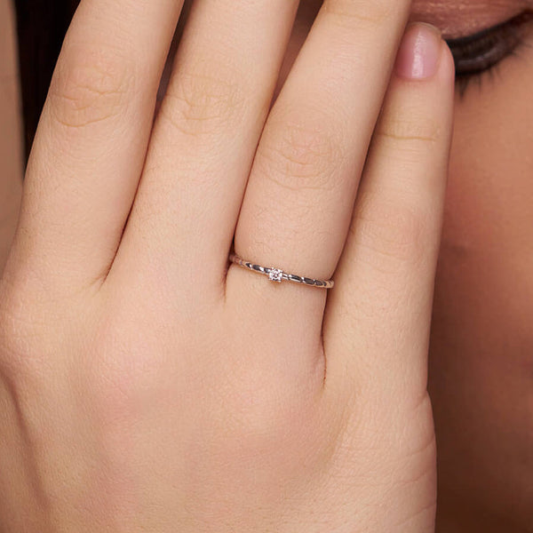 Textured Solitaire Ring