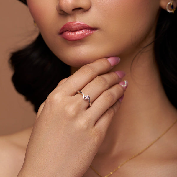 Wave Floral Cluster Ring