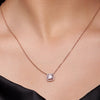 Cushion Halo Solitaire Necklace