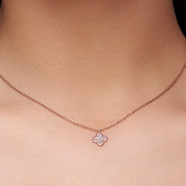 Pave Clover Necklace