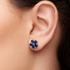Royal Blue Floral Studs