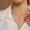 Emerald Green Y-Drop Necklace