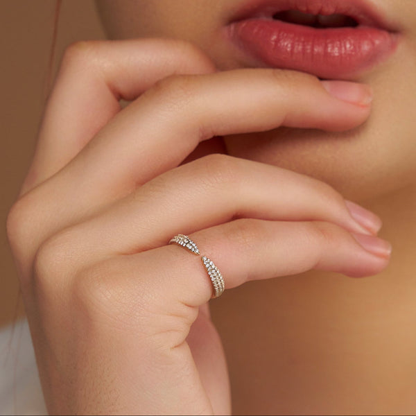 Pave Tapered Open Ring