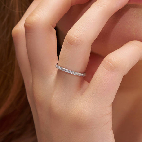 Double Pave Eternity Band