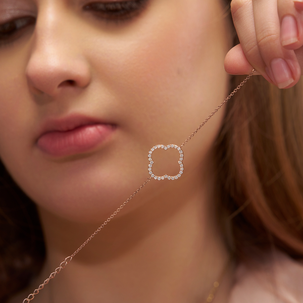 Open Pave Clover Bracelet