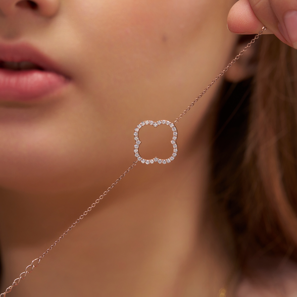 Open Pave Clover Bracelet