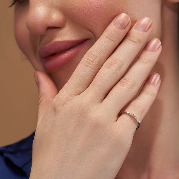 Pave Bar Accent Ring