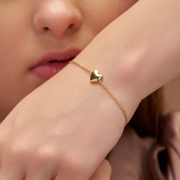 Solitaire Accent Heart Bracelet