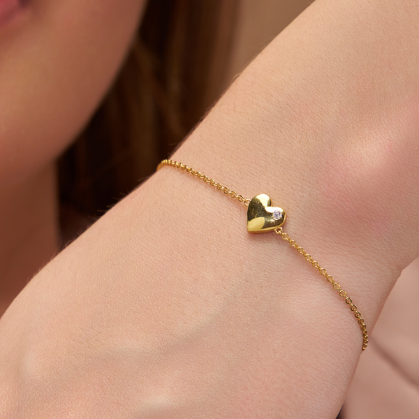 Solitaire Accent Heart Bracelet