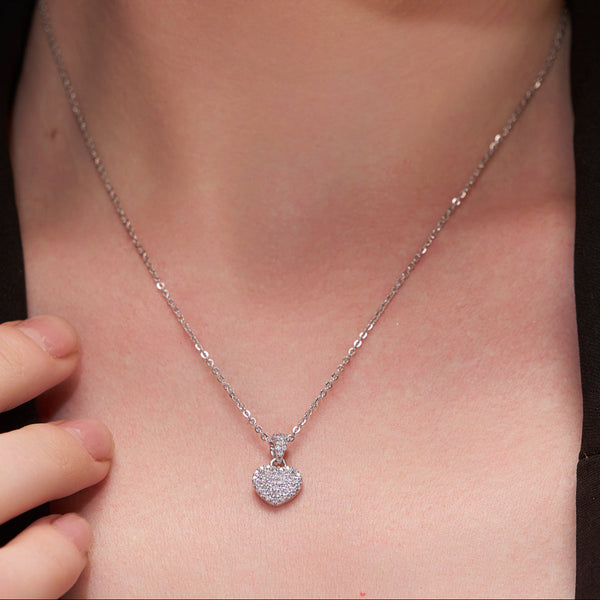 Radiant Pave Heart Necklace