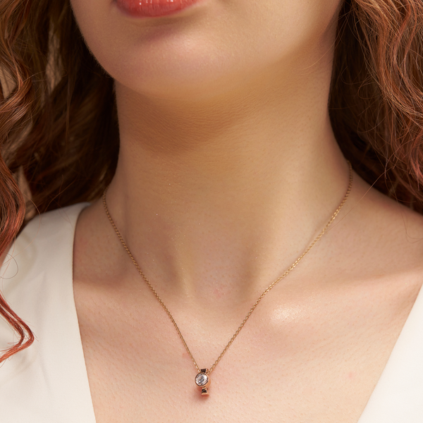 Modern Bezel Solitaire Necklace