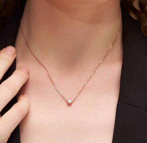 Classic Round Solitaire Necklace