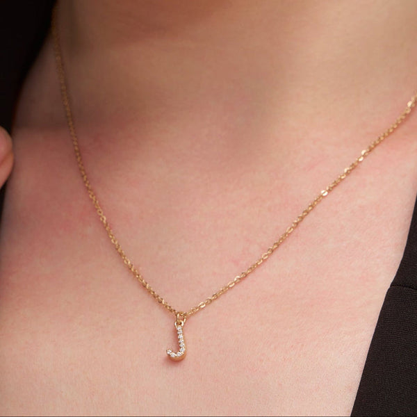 Pave Letter J Necklace