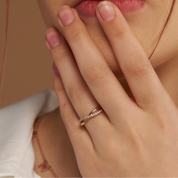 Pave Crisscross Ring