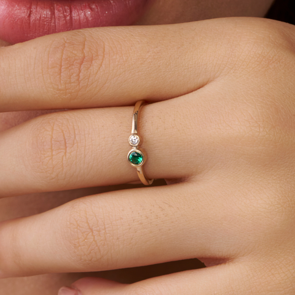 Dual Bezel Gemstone Ring