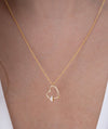 Open Heart Sliding Stone Necklace
