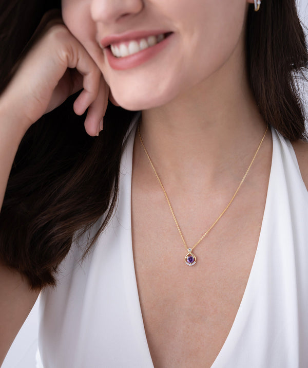 Purple Heart Twist Pendant Necklace