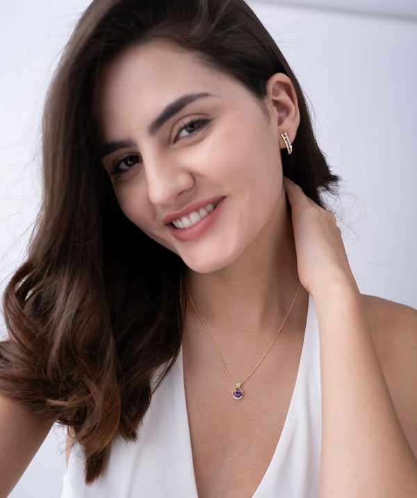 Purple Heart Twist Pendant Necklace