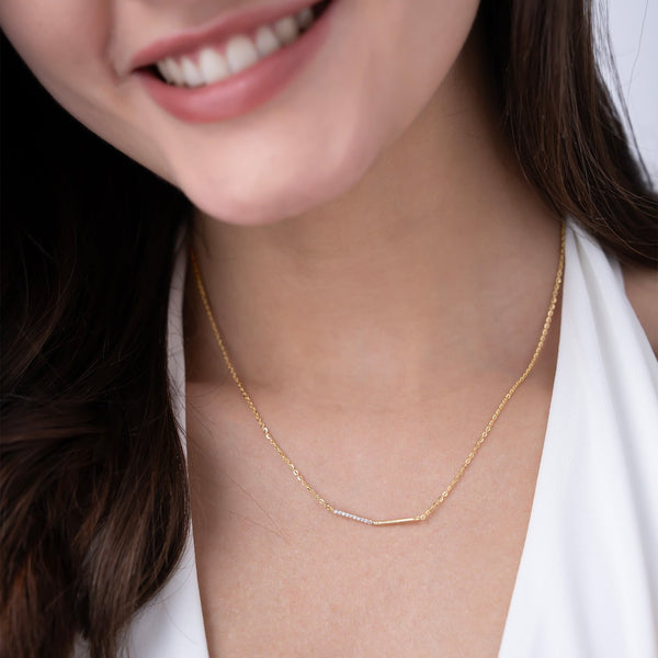 Sleek Asymmetric Bar Necklace