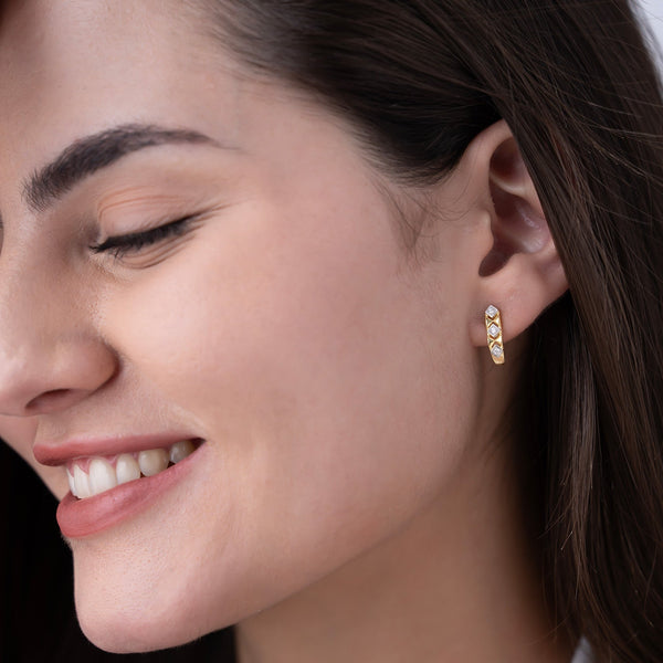 Geometric Triple Square Hoops