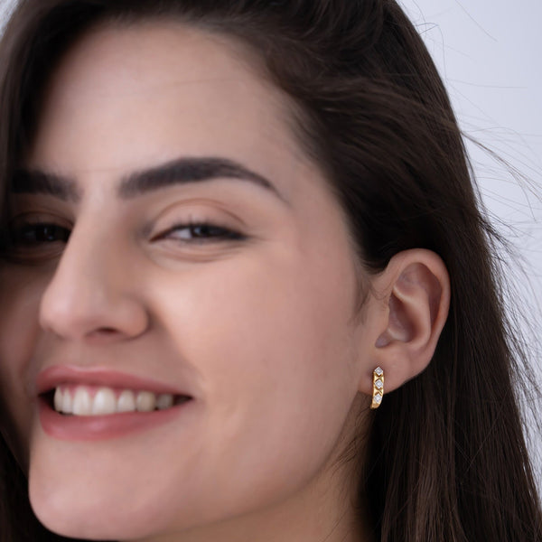 Geometric Triple Square Hoops