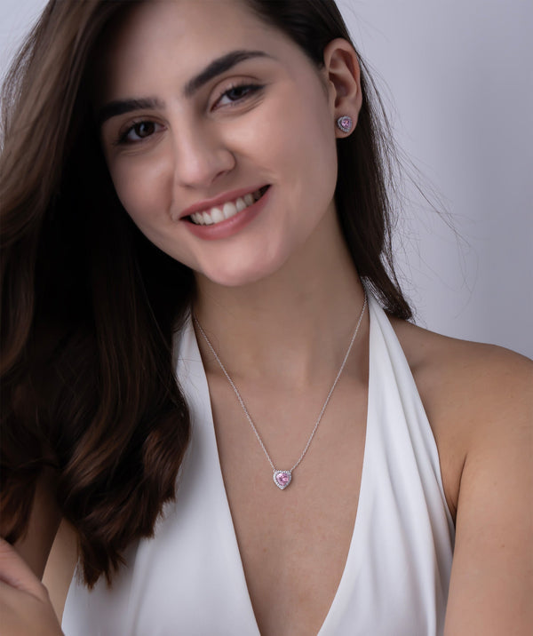 Romantic Pink Heart Halo Set